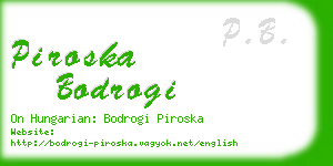 piroska bodrogi business card